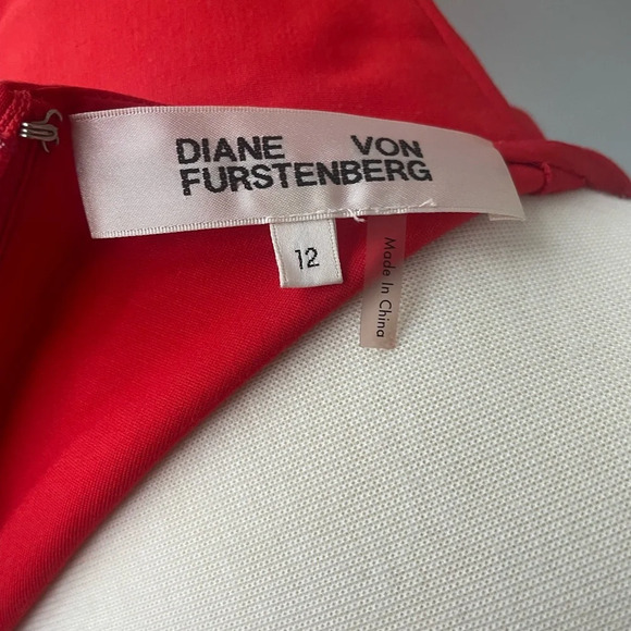 DIANE VON FURSTENBERG Red Pencil Dress Size 12 - Picture 5 of 10